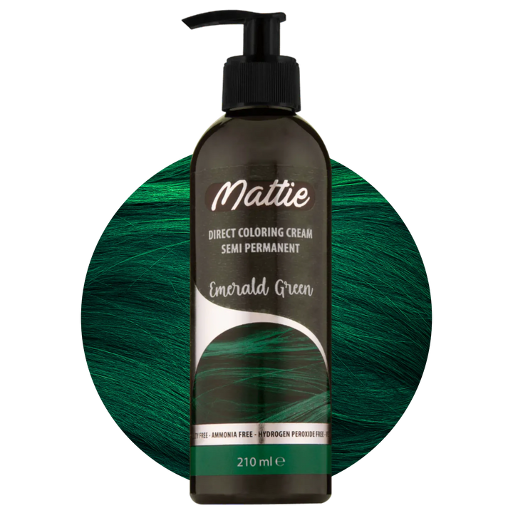 Mattie Emerald Green - Vegan Semi-Permanent Direct Dye Hair Color Cream 210 ml