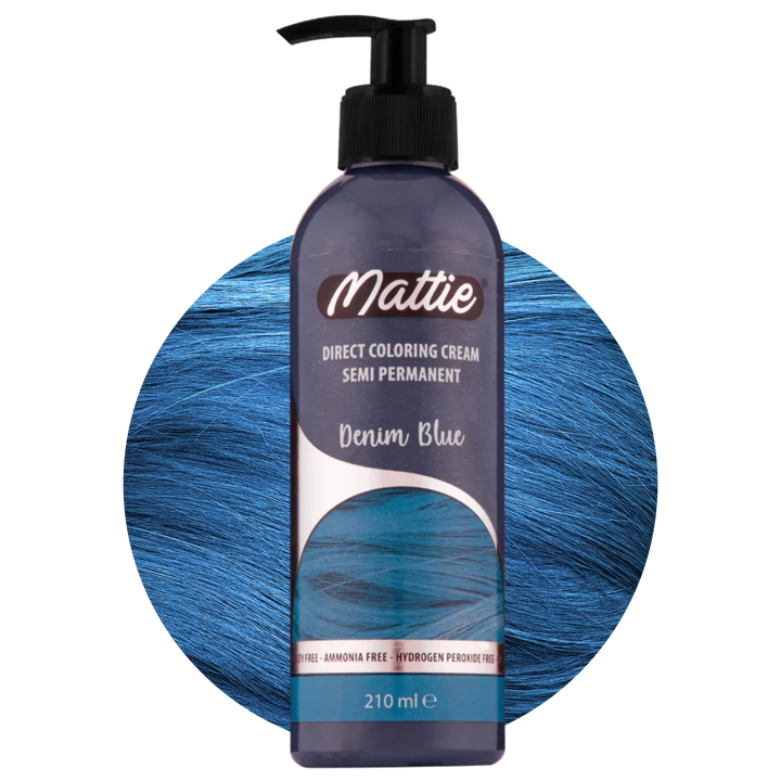 Mattie Denim Blue - Vegane Semi-permanente Direktziehende Coloration Haarfarbencreme 210 ml