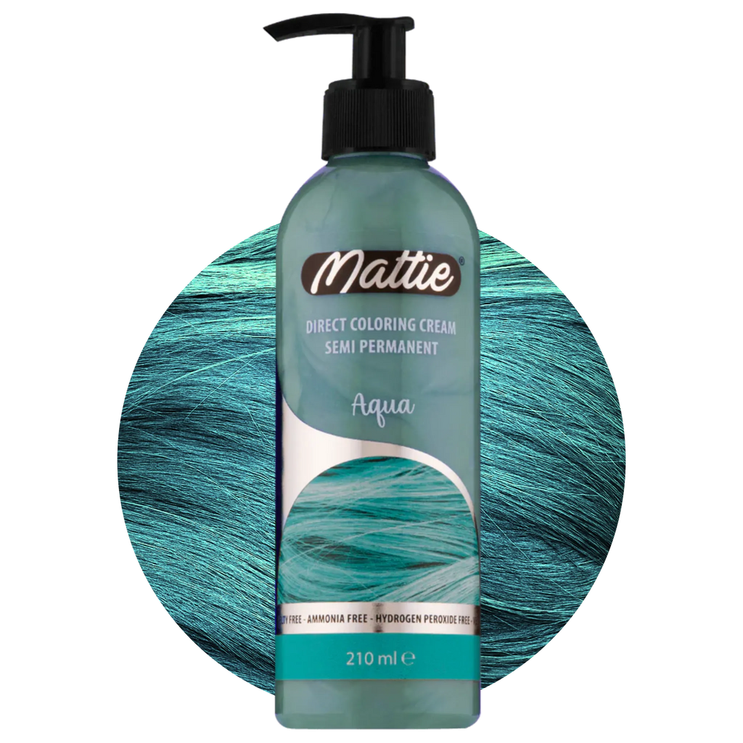 Mattie Aqua - Vegan Semi-Permanent Direct Dye Hair Color Cream 210 ml