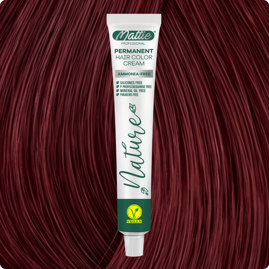 Mattie Professional Nature (6.66) Dunkelblond Intens Red - Vegan Permanente Haarfarbencreme 60ml