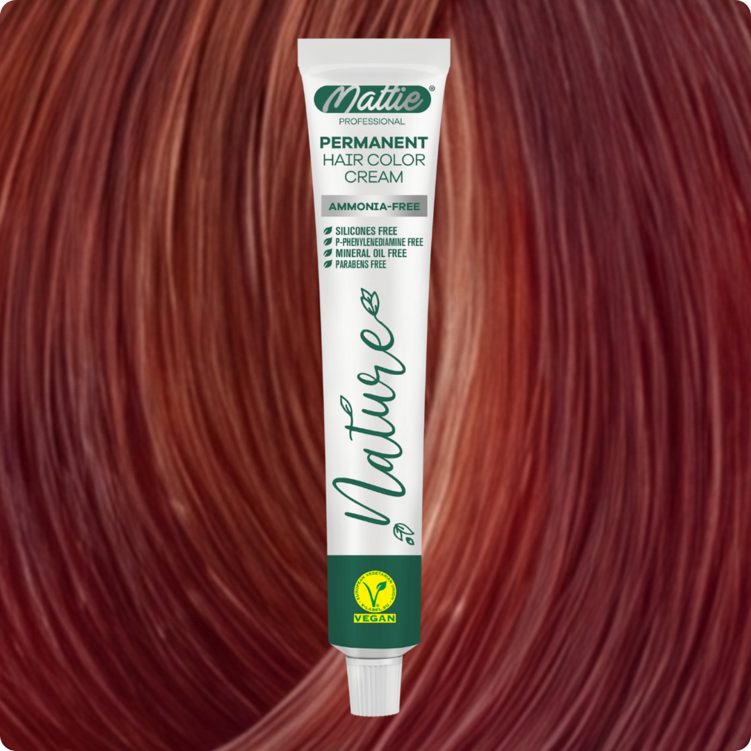Mattie Professional Nature (7.44) Intense Copper - Vegan Permanent Hair Color Cream 60ml