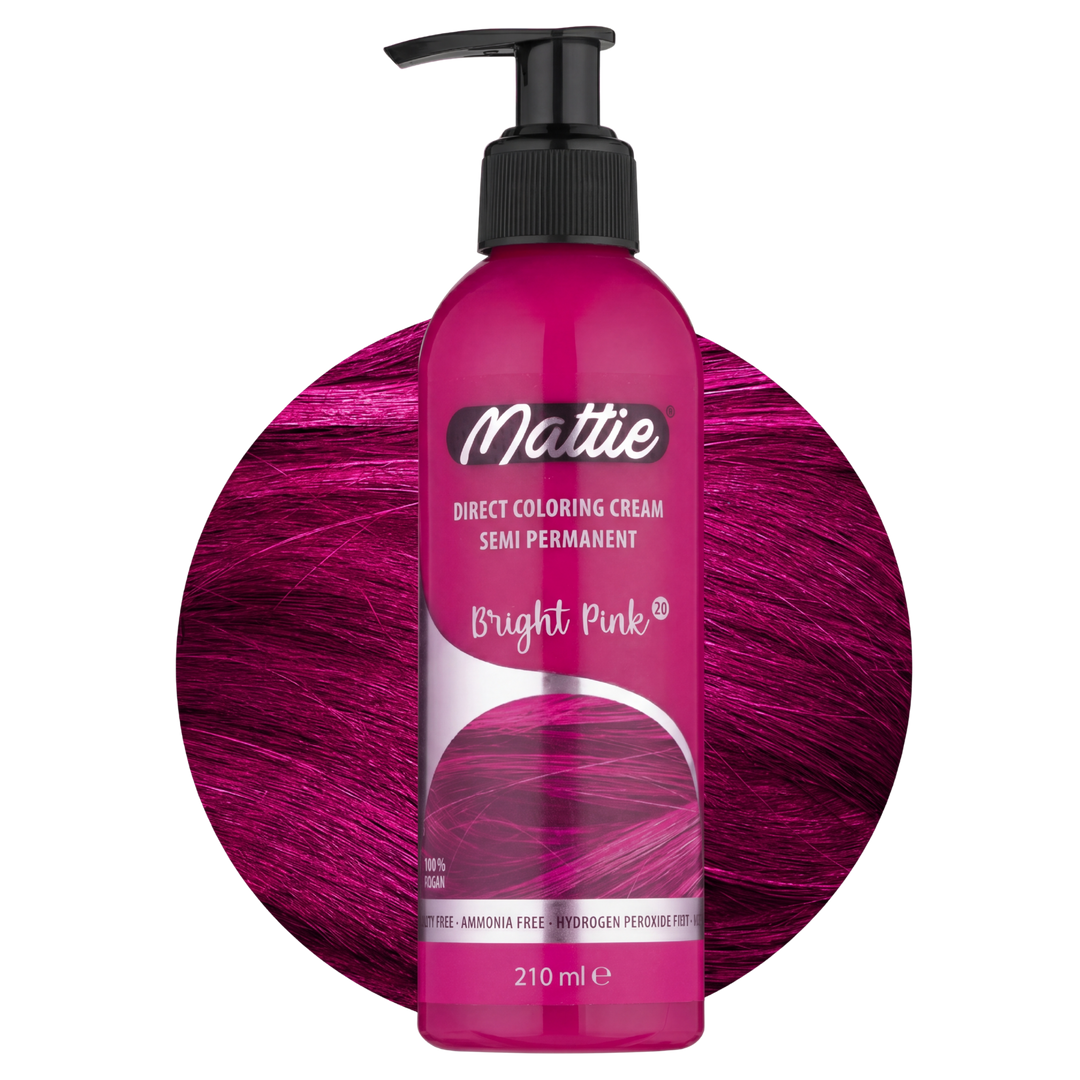 Mattie Bright Pink - Vegan Semi-Permanent Direct Dye Hair Color Cream 210 ml
