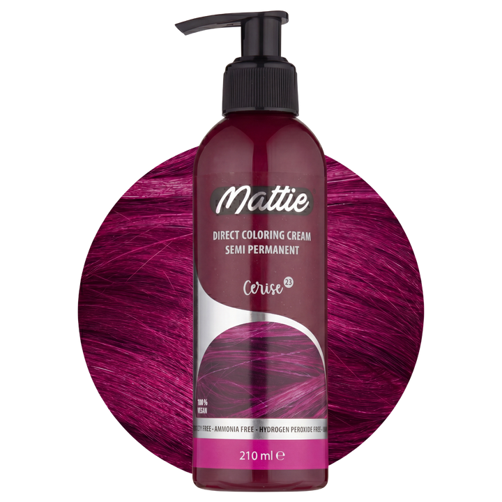 Mattie Cerise - Vegane Halbpermanente Direktziehende Coloration Haarfarbencreme 210 ml
