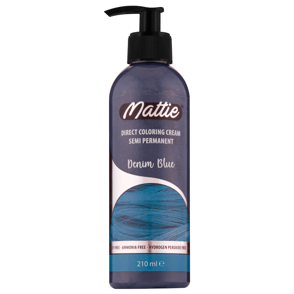 Mattie Denim Blue - Vegane Semi-permanente Direktziehende Coloration Haarfarbencreme 210 ml