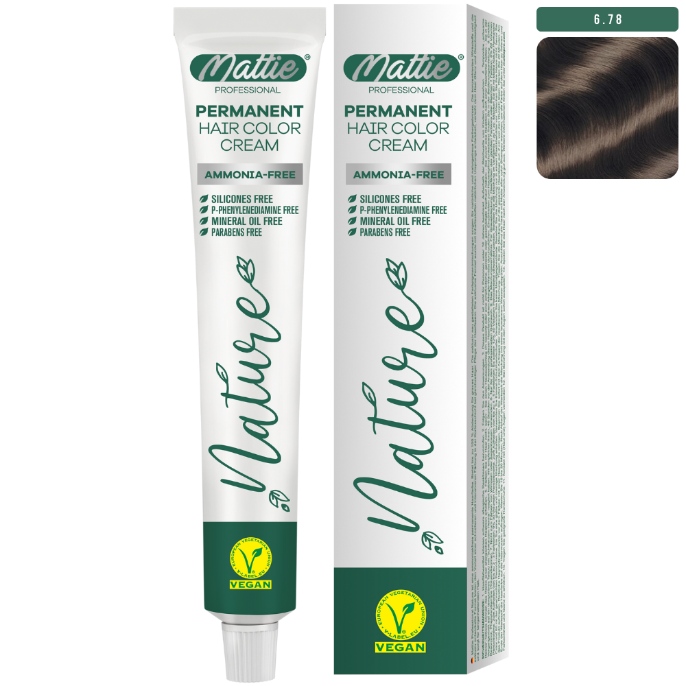 Mattie Professional Nature (6.78) Braunbeige - Vegan Permanente Haarfarbencreme 60ml