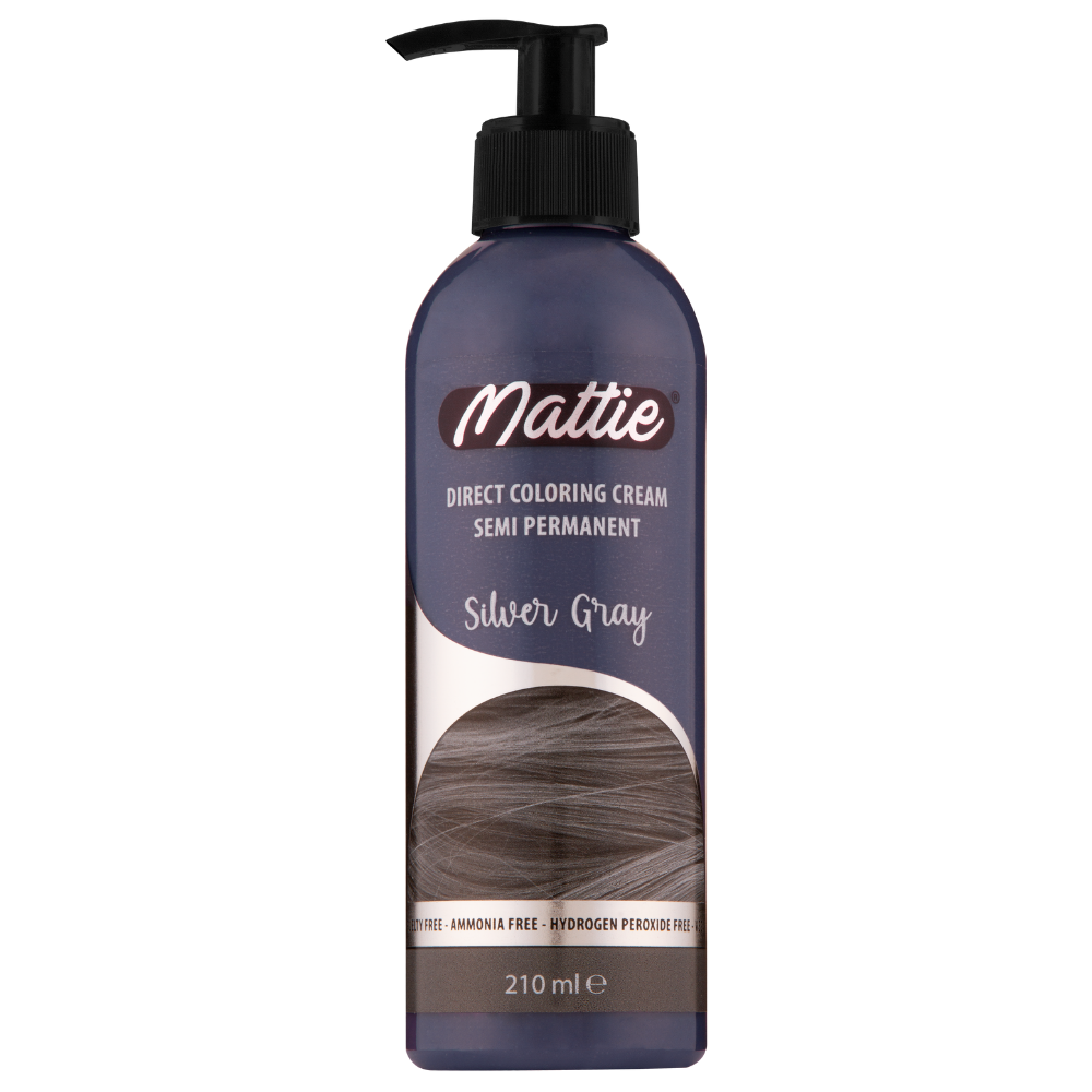 Mattie Silver Gray - Vegan Semi-Permanent Direct Dye Hair Color Cream 210 ml